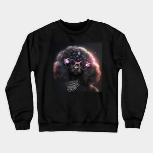 Funky Black Poodle With Glasses Crewneck Sweatshirt